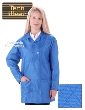 Tech Wear LEQ-43-XS ESD-Safe EconoShield Coat - Extra-Small - Blue