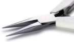 Lindstrom 7890 Medium Snipe Nose Pliers Serrated Jaws Standard White Handles