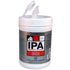Chemtronics SIP-100P IPA Isopropyl Alcohol Presaturated Wipes, Tub