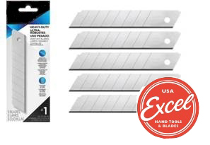Excel Heavy Duty Snap-Off Replacement Blades | 5-blades per Pack / Same as X-Acto X-243 / CLEARANCE