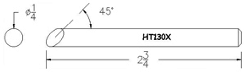Hexacon HT130X Soldering Tip  -  45° Bevel  (for P30, P34, 30H & 34H)