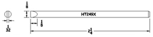 Hexacon HT249X Soldering Tip -  1/8 Full Chisel   (for 21A, 25S , P25 & 25H Irons) 