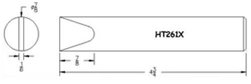 Hexacon HT261X Soldering Tip  -  7/8 Full-Chisel   (for P300 & 300H Iron) 