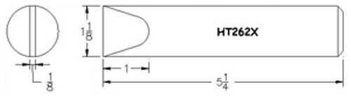 Hexacon HT262X Soldering Tip  -   1-1/8 Full-Chisel  (for P550 Iron)