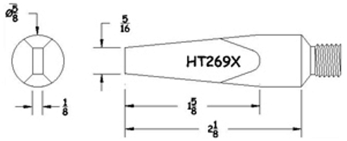 Hexacon HT269X Soldering Tip  - 5/8 Semi Chisel  - Screw Type   (for SI-120 Iron)