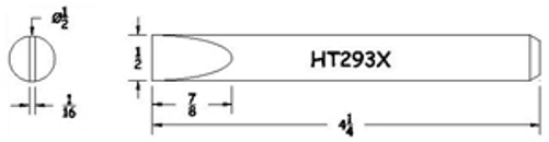 Hexacon HT293X Soldering Tip -  1/2 Full-Chisel   (for 151H, P151, P152 Irons)
