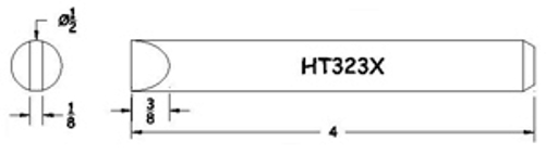 Hexacon HT323X Soldering Tip  -  1/2 Full-Chisel   (for 151H, P151,P152 Irons)