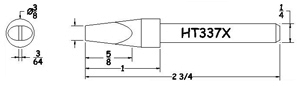 Hexacon HT337X soldering Tip  -  1/4 Mushroom Conical Chisel   (for P30, P34, 30H & 34H)