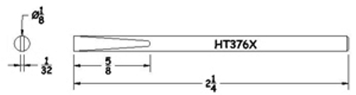 Hexacon HT376X Soldering Tip  -  1/8 Full Chisel   (for 21A, 25S , P25 & 25H Irons) 