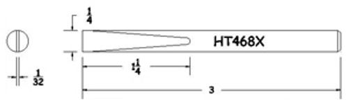 Hexacon HT468X Soldering Tip  -  1/4 Full-Chisel   (for P30, P34, 30H & 34H)