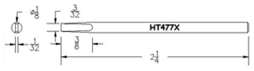 Hexacon HT477X Soldering Tip - 1/8 Semi-Chisel  (for 21A, 25S , P25 & 25H Irons) 