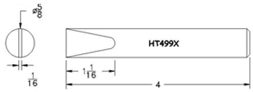 Hexacon HT499X Soldering Tip   -  5/8 Full-Chisel  (for P200, P250 &200H Irons) 