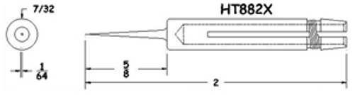 Hexacon HT882X Soldering Tip  -  1/64 Sharp Conical -   Sleeve-Style   (for Micro-Stedi Irons & Stations)