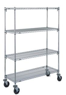 Metro A566ABR 4-Shelf Stem Caster Cart 24 x 60 x 68 Adjustable Wire Shelves