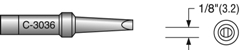 Plato C-3036-7 Chisel Soldering Tip | 1/8 | 700-degrees | Equivalent to Weller PTC7 CLEARANCE