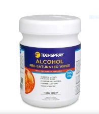 Tech Spray 1608CP-150DSP 70% Isppropyl Alcohol Wipes in Dispenser Tub  | Polyester-Cellulose | 150 Wipes