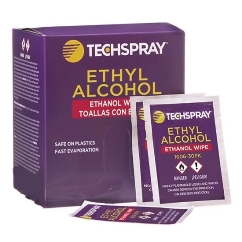 Tech Spray 1606-30pk Ethyl (Ethanol) Alcohol Presaturated Wipes | 90% Ethyl - 5% IPA | Individually Wrapped | 30/box