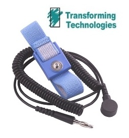 Transforming Technologies WB-1643 Adjustable Wrist Strap | 12' Coil Cord | 4mm