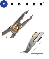 Tronex 5084WG Class-W 50° Angle Thin Head Hard Wire Cutter Flush Cut Rubber Grips 39-33 AWG