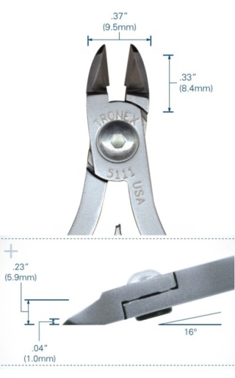 Tronex 7111 ESD-Safe Oval Head Cutter | Semi Flush Cut | Long Handle | 32-16 AWG