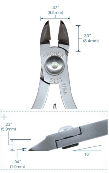 Tronex 7113 ESD-Safe Oval Head Cutter | Extra Sharp Razor-Flush Cut |  Long Handle | 38-18 AWG  