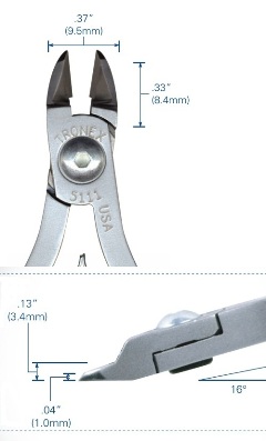 Tronex 5122 ESD-Safe Oval-Relief Cutter | Flush Cut | Standard Handle | 38-16 AWG