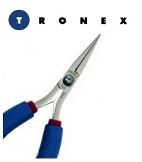 Tronex 543G ESD-Safe Long No-Step Flat Nose Pliers Smooth Jaws Rubber Grips