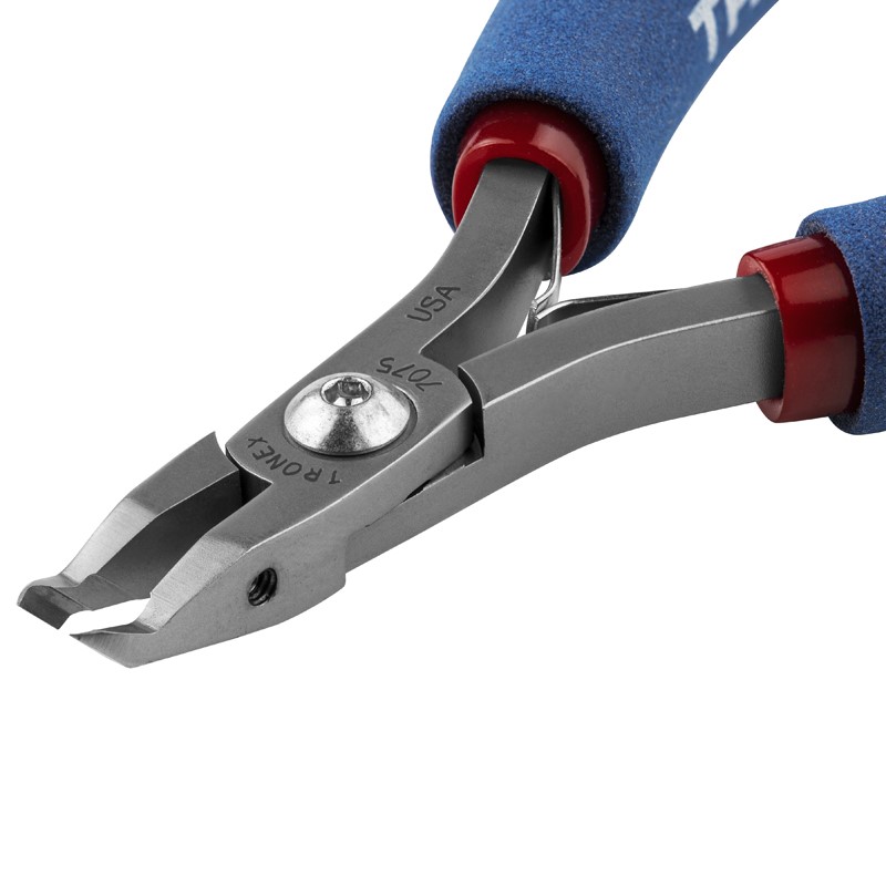Tronex 7075 ESD-Safe Miniature 50° Angulated SMT Cutter | Extra Sharp Razor-Flush Cut | Long Handle | 38-22 AWG