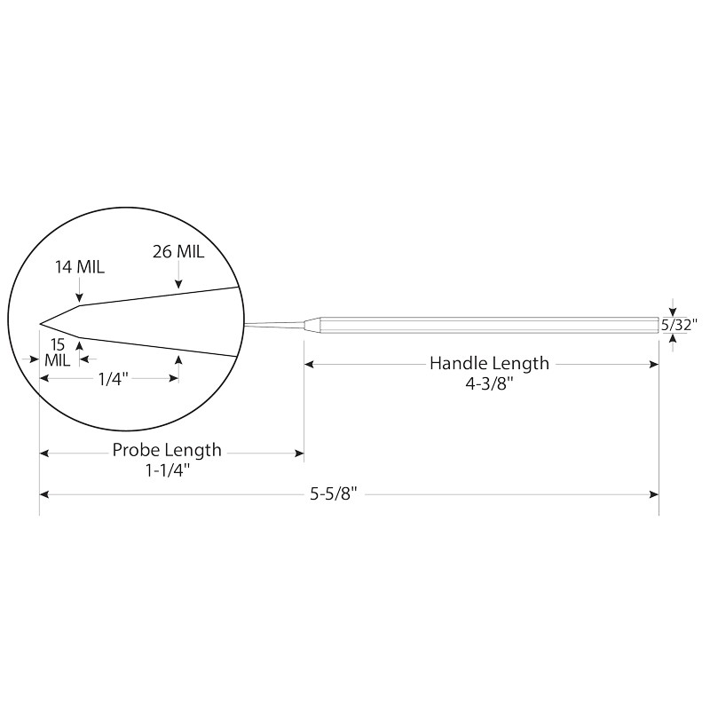 Beau Tech 35122 (SH-141) Straight-Point Stainless Steel Probe | 25-mil | 5.5" - Image 3