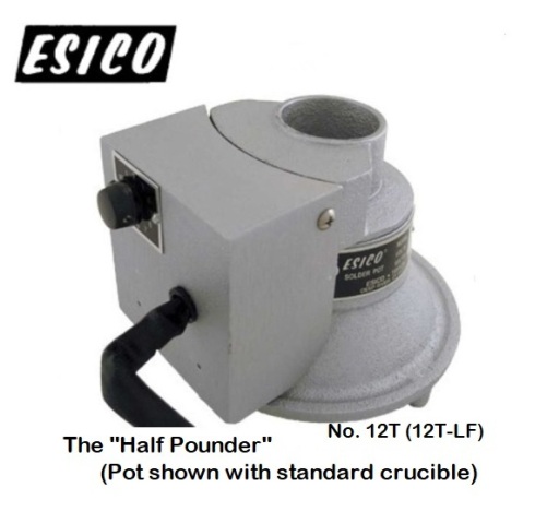 Esico 12T-LF Adjustable-Temp LF Solder Pot | Ceramic Coated | X-Small | 3/4 lb. Capacity | Max. Temp 650° | 250W