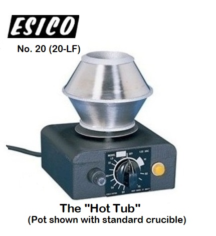 Esico 20 "Hot-Tub" Solder Pot | Small | 1-1/4 lb. Capacity | 2" Dia. | Temp 1050º | 250W
