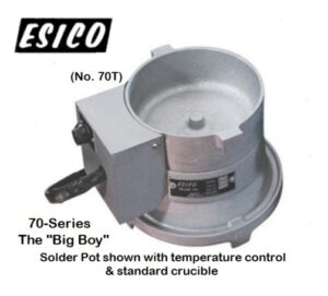 Esico 70T Adjustable-Temp Solder Pot | Large | 9-lb. Capacity |  4-3/4" dia. | Max. Temp. 650° | 650W