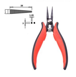 Hakko PN-5005 Heavy Duty Pointed Long-Nose Pliers | Serrated Jaws | Electronics