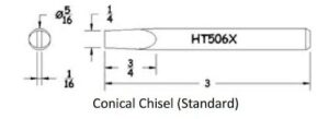 Hexacon HT506X Soldering Tip  | 5/16 Conical-Chisel |  for P35 &35H Irons