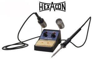 Hexacon HTC-5622 Temperature-Variable Dual Soldering Station | (2) 25W Irons | 1/4" Tip | 550-850° F