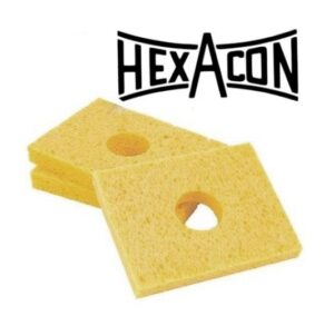 Hexacon SP-8121 (SP-8121C) Solder Tip Cleaning Sponge with Hole | 3.25 x 4.5" |10/Pack | Shipped Compressed