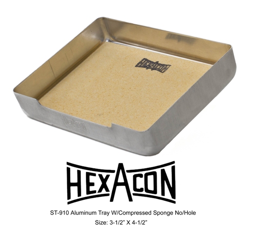Hexacon ST-910 Solder Tip Cleaning Sponge & Metal Tray | Solid Sponge | 3.5 x 4.5"