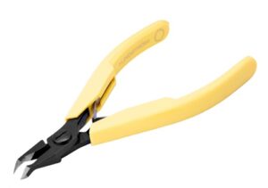 Lindström 8248 Small Precision Oblique-Angle Flush Cutter | 45° Angle | Long Tapered-Relieved Head | ESD-Safe Handles | AWG 32-20 | 4.75"