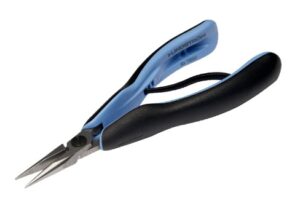 Lindström RX-7891 Medium Precision Snipe-Nose Pliers | Serrated Jaws | ESD - Ergonomic Grips | 4.25"