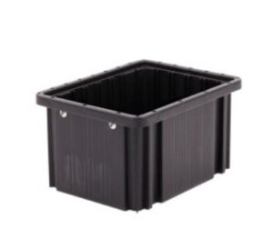 Metro TB91060CAS ESD-Safe Tote Box | Black Conductive | Stackable | 10-7/8 x  8.25 x  6" o.d.