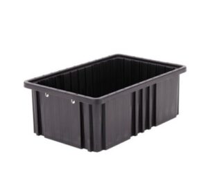Metro TB92060CAS ESD-Safe Tote Box | Black Conductive | Stackable | 16.5 x 10-7/8 x 6" o.d.