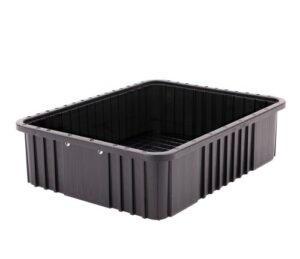 Metro TB93060CAS ESD-Safe Tote Box | Black Conductive | Stackable | 22.5 x 17.5 x 6" o.d.