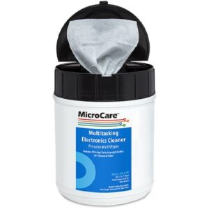 MicroCare MCC-MLCW Multi-Tasking Electronics Cleaner (MultiClean) Pre-saturated Wipes | 100 Wipes/Tub
