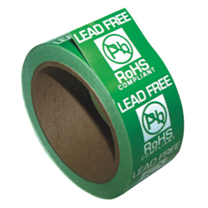 RoHS Lead-Free Compliant Identification Labels | 2 x 2" | Self-Adhesive | Green | 500/Roll