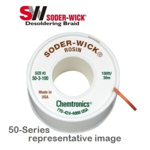 Soder-Wick 50-2-100 Rosin Desoldering Braid | Yellow | .060" (1.5mm) | 100'L | Small Pads, SMDs
