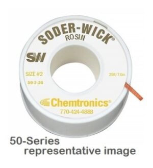 Soder-Wick 50-1-25 Rosin Desoldering Braid White | .030" (0.8mm) | 25'L | SMD, Micro-Circuits