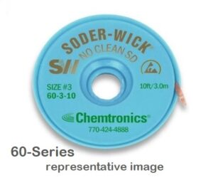 Soder-Wick 60-1-10 No-Clean SD Desoldering Braid | White | .030" (0.8mm) | 10'L | SMD, Micro-Circuits
