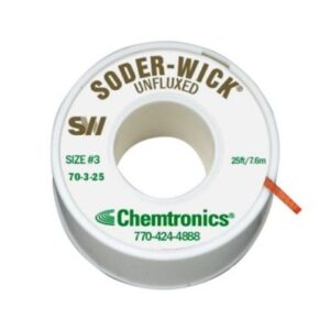 Soder-Wick 70-3-25 Unfluxed SD Desoldering Braid | Green | .080" (2.0mm) | 25'L | Medium Pads