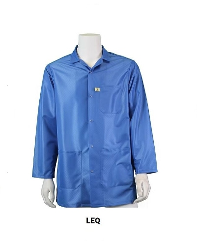 Tech Wear LEQ-43-2XL ESD-Safe Lab Coat | Traditional-Style Mid-Thigh | ECX-500 | 2XL | Blue