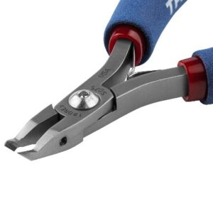 Tronex 5075 Miniature 50° Angulated SMT Cutter | Extra-Sharp Razor-Flush® Cut | ESD-Safe Cushion Grips | 38-22 AWG | 5"
